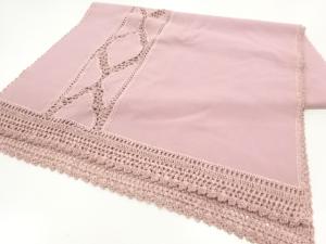 リボン刺繍抽象花模様ショール